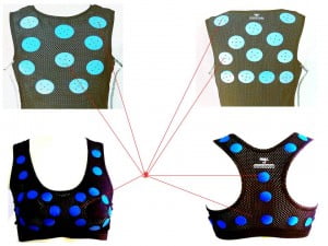 Fros-T athletic cooling shirt and bra shown inside out