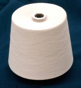 Many undershirts and t-shirts are made from cotton yarn like this