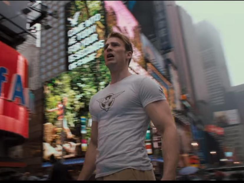 chris evans white t-shirt captain america first avenger times square