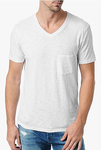 White V-Neck T-Shirts With Pockets? | UndershirtGuy
