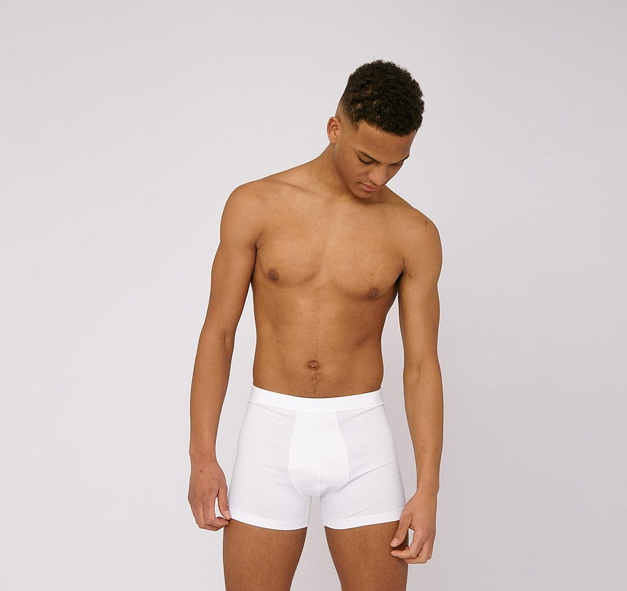 Organic Basics white organic cotton boxer briefs - men's eco underwear
